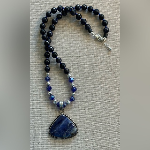 20-1/2 inch Blue Goldstone bead necklace NWOT - Picture 10 of 15